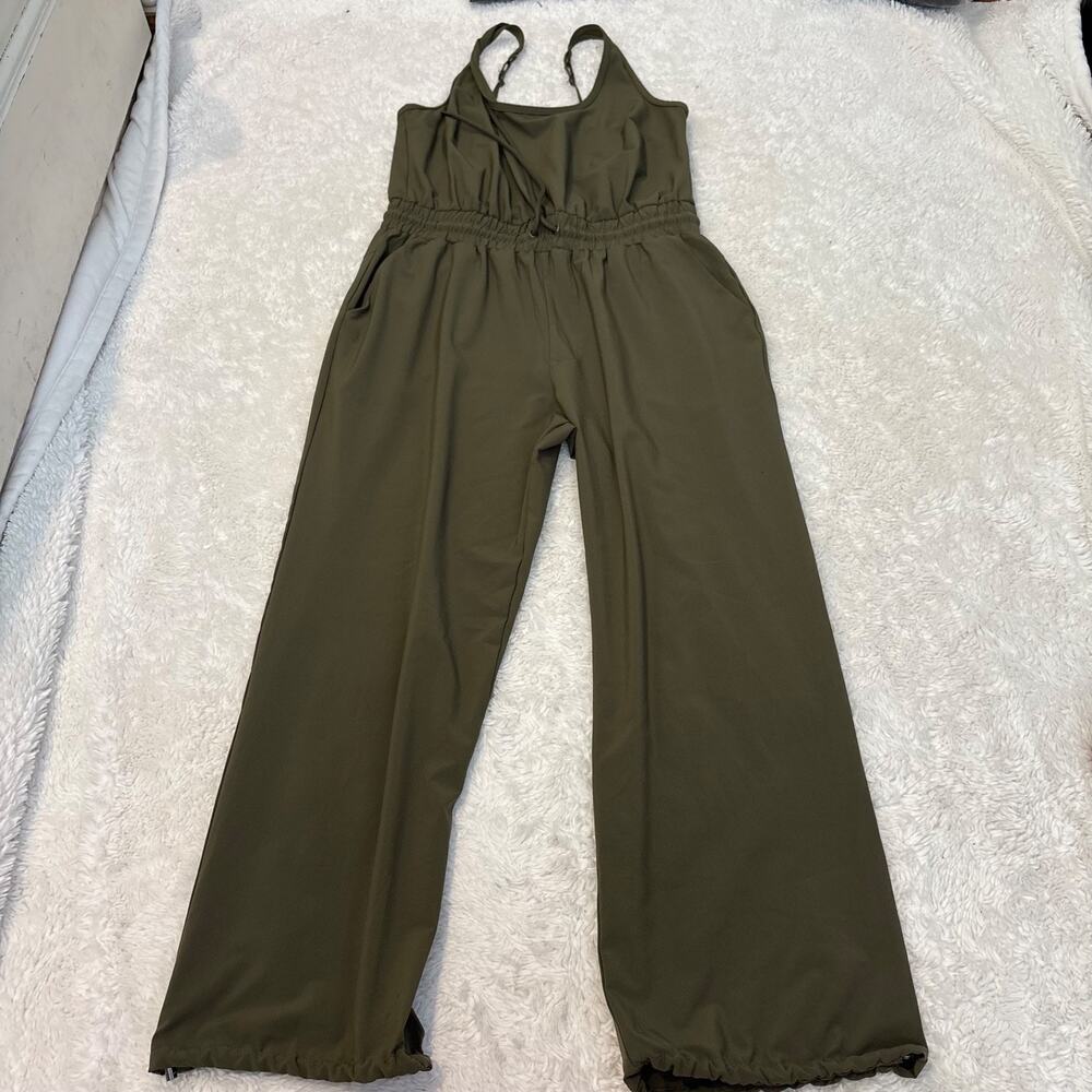 Abercrombie & Fitch Womens Green Jumpsuit MP Traveling Preppy Workout Casual - Picture 2 of 7